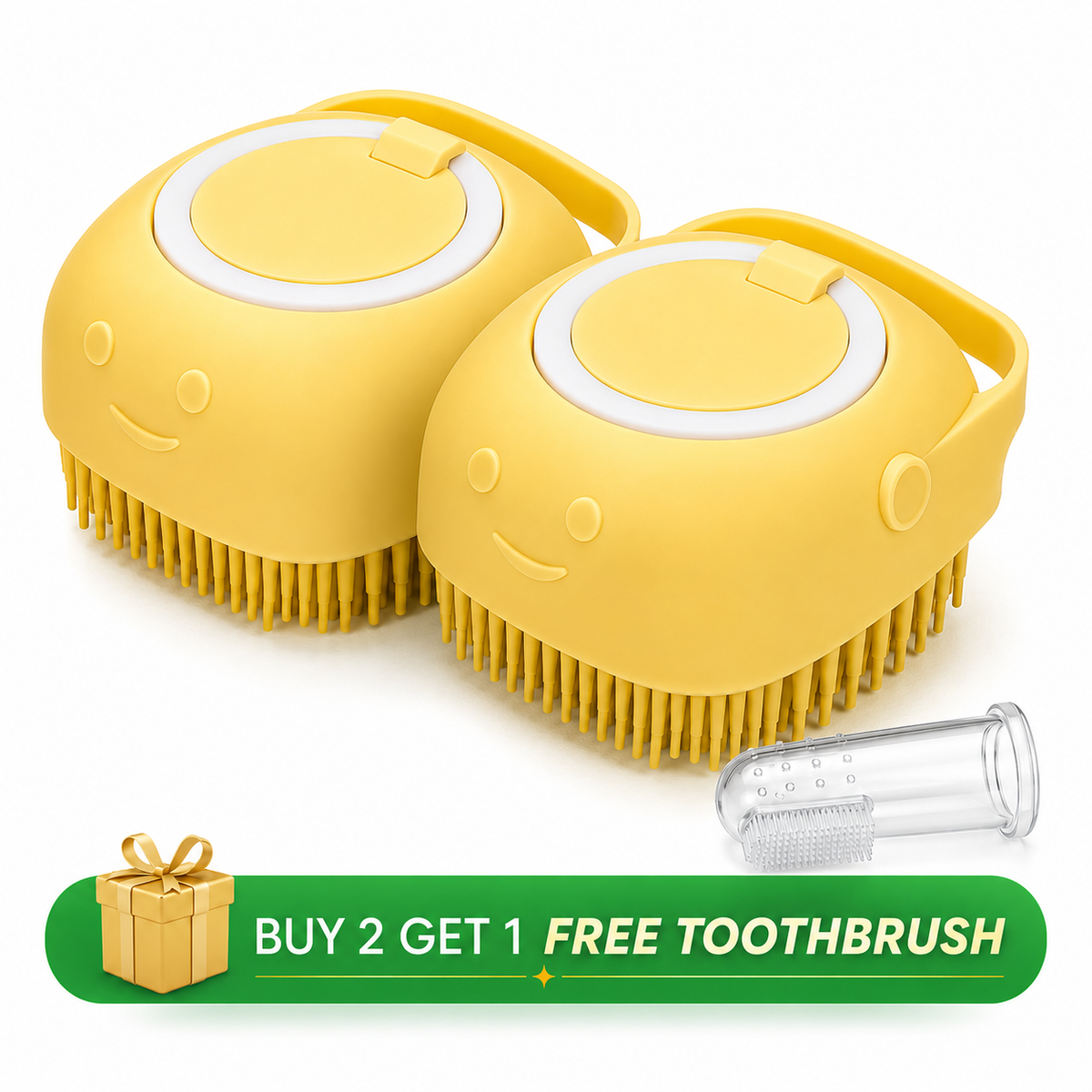 Pet Bathing Brush with Shampoo Dispenser