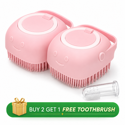 Pet Bathing Brush with Shampoo Dispenser