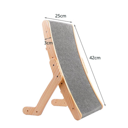 3-in-1 Adjustable Wooden Cat Scratcher