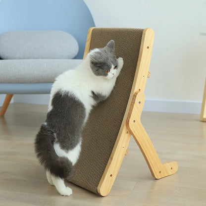 3-in-1 Adjustable Wooden Cat Scratcher