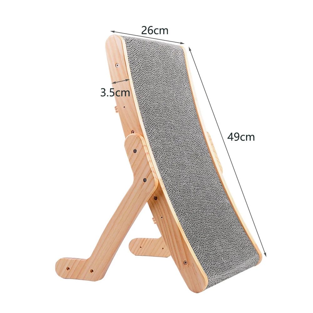 3-in-1 Adjustable Wooden Cat Scratcher