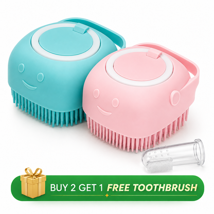 Pet Bathing Brush with Shampoo Dispenser