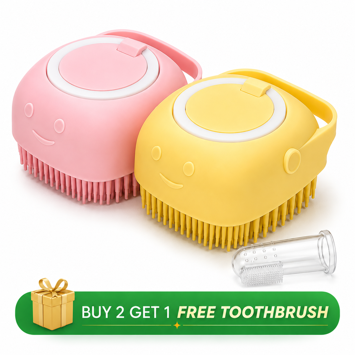 Pet Bathing Brush with Shampoo Dispenser